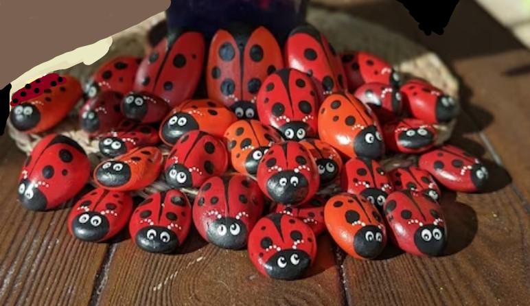 ladybug painted rocks